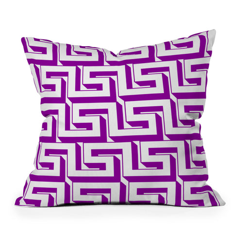 Lara Kulpa Greeky Magenta Outdoor Throw Pillow