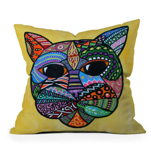 Lara Kulpa Mister Kitty Outdoor Throw Pillow