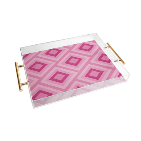 Lara Kulpa Pink Diamonds Acrylic Tray