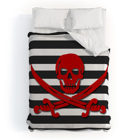 Lara Kulpa Red Pirate Duvet Cover