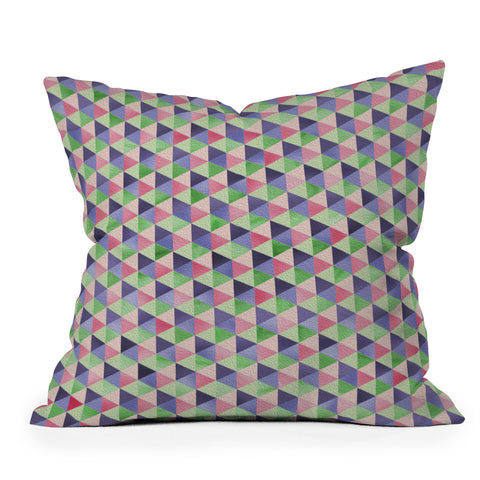 Lara Kulpa Retro Cubic Summer Outdoor Throw Pillow