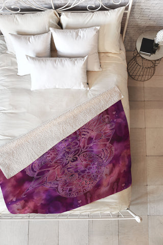 Lara Kulpa Watercolor Mehndi PRP 1 Fleece Throw Blanket