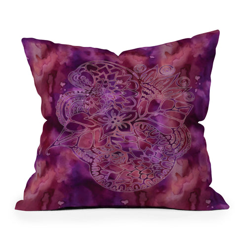 Lara Kulpa Watercolor Mehndi PRP 1 Outdoor Throw Pillow