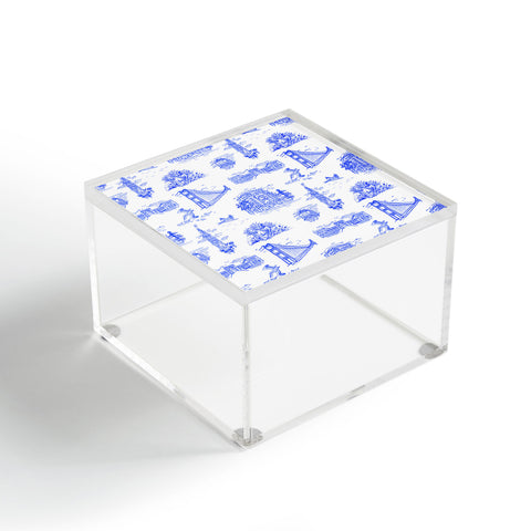 Lara Lee Meintjes San Francisco Toile Repeat Pattern Acrylic Box