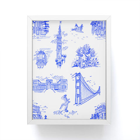 Lara Lee Meintjes San Francisco Toile Repeat Pattern Framed Mini Art Print