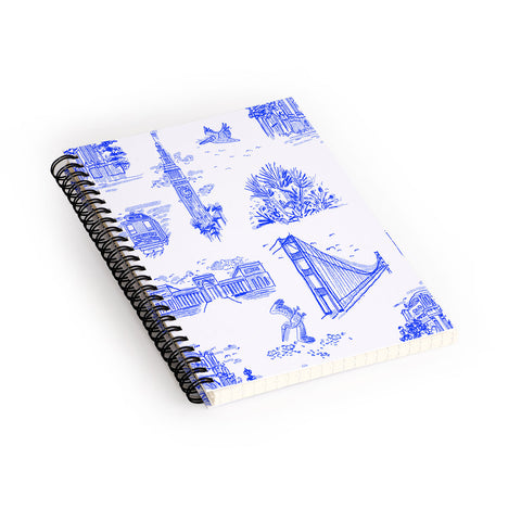 Lara Lee Meintjes San Francisco Toile Repeat Pattern Spiral Notebook
