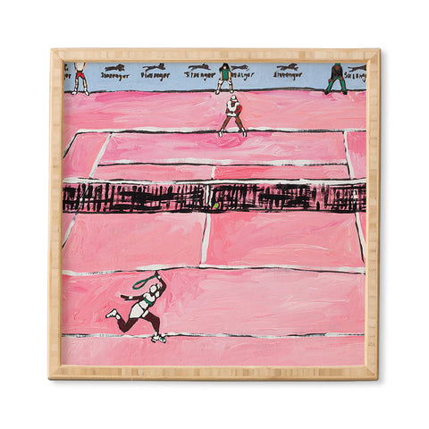 Lara Lee Meintjes Womens Tennis Match on Pink Framed Wall Art