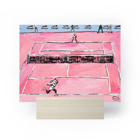 Lara Lee Meintjes Womens Tennis Match on Pink Mini Art Print