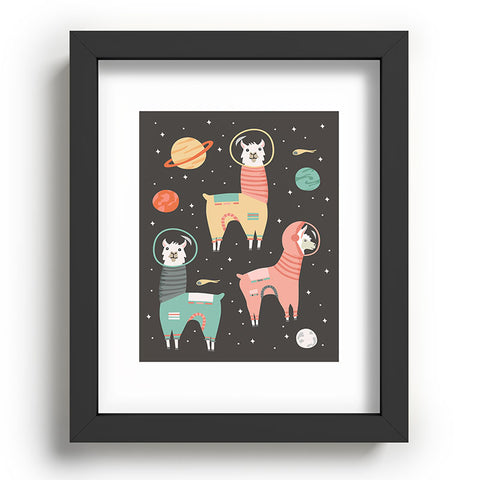 Lathe & Quill Astronaut Llamas in Space Recessed Framing Rectangle