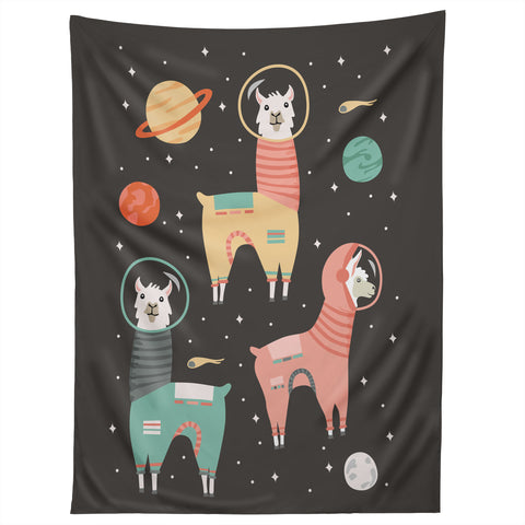 Lathe & Quill Astronaut Llamas in Space Tapestry