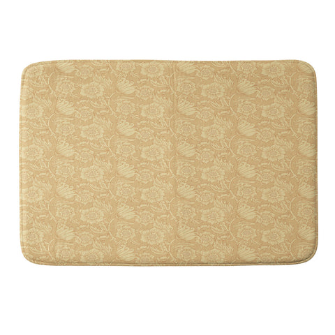 Lathe & Quill Butter Yellow Floral Flourish Memory Foam Bath Mat