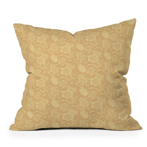 Lathe & Quill Butter Yellow Floral Flourish Outdoor Throw Pillow