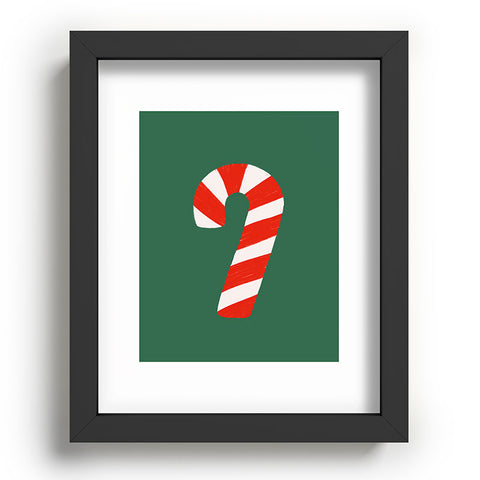 Lathe & Quill Candy Canes Green Recessed Framing Rectangle