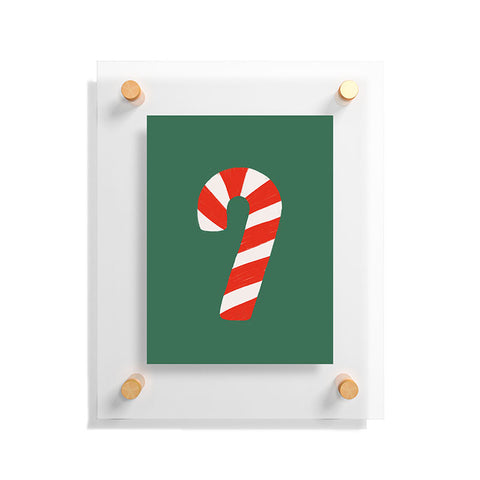 Lathe & Quill Candy Canes Green Floating Acrylic Print