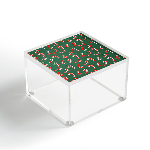 Lathe & Quill Candy Canes Green Acrylic Box