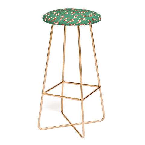 Lathe & Quill Candy Canes Green Bar Stool