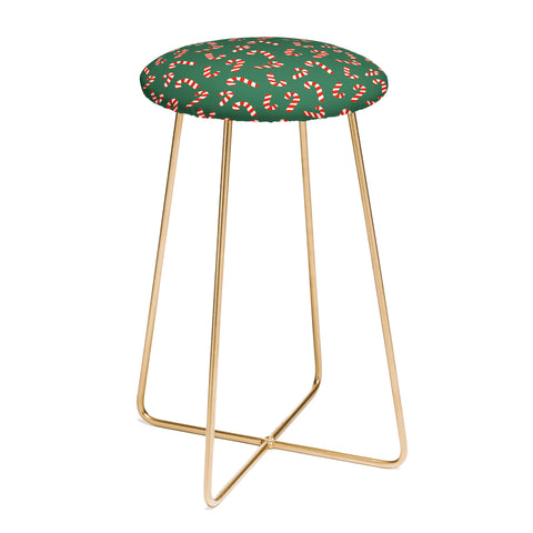 Lathe & Quill Candy Canes Green Counter Stool