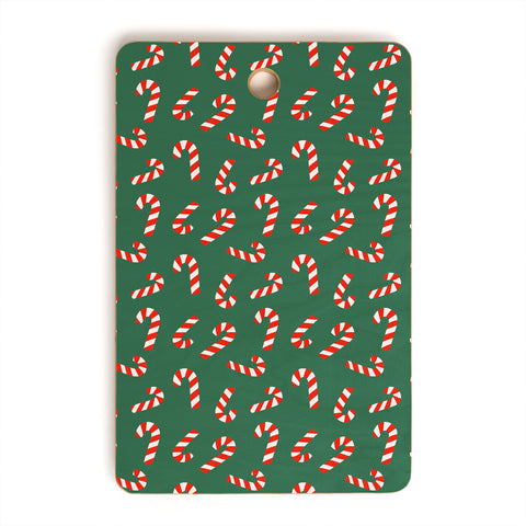Lathe & Quill Candy Canes Green Cutting Board Rectangle
