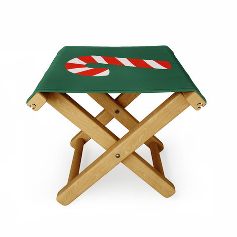 Lathe & Quill Candy Canes Green Folding Stool
