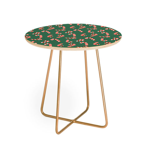 Lathe & Quill Candy Canes Green Round Side Table