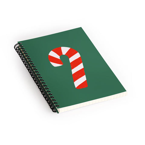Lathe & Quill Candy Canes Green Spiral Notebook