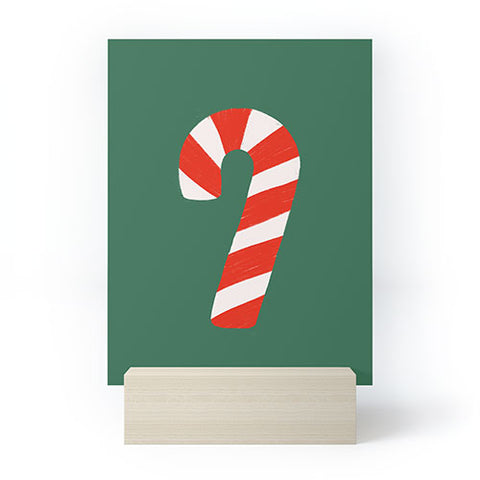 Lathe & Quill Candy Canes Green Mini Art Print