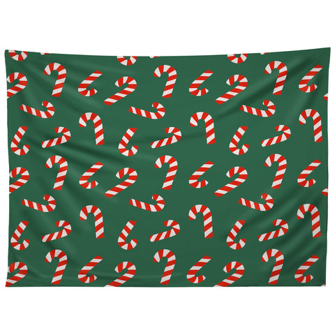 Lathe & Quill Candy Canes Green Tapestry