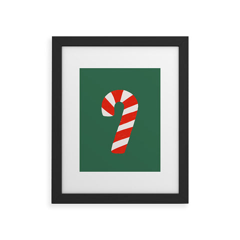 Lathe & Quill Candy Canes Green Framed Art Print
