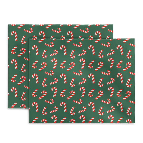 Lathe & Quill Candy Canes Green Placemat