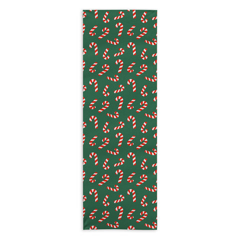 Lathe & Quill Candy Canes Green Yoga Towel