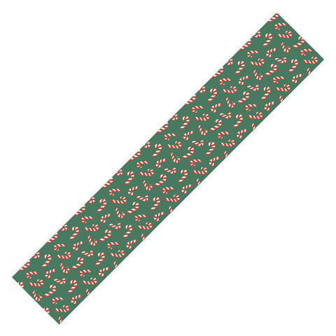 Lathe & Quill Candy Canes Green Table Runner