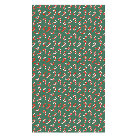 Lathe & Quill Candy Canes Green Tablecloth