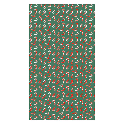 Lathe & Quill Candy Canes Green Tablecloth