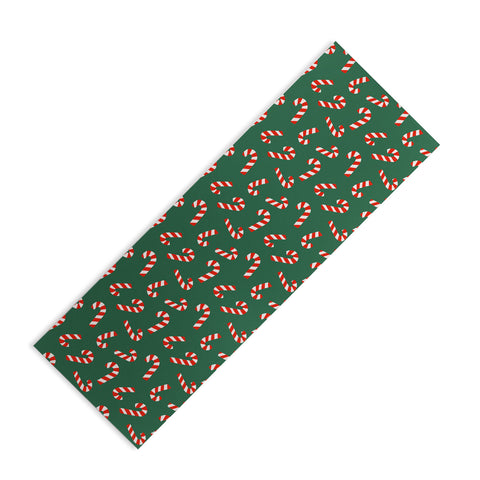 Lathe & Quill Candy Canes Green Yoga Mat