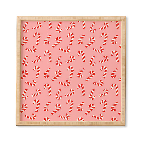 Lathe & Quill Candy Canes Pink Framed Wall Art