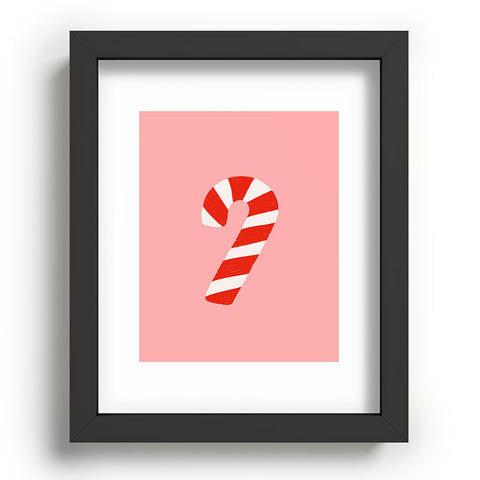 Lathe & Quill Candy Canes Pink Recessed Framing Rectangle
