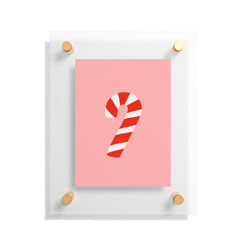 Lathe & Quill Candy Canes Pink Floating Acrylic Print