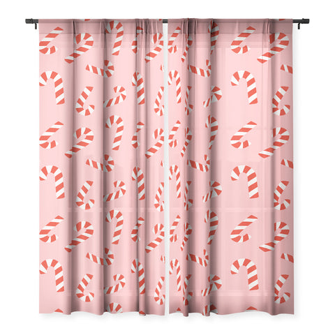 Lathe & Quill Candy Canes Pink Sheer Non Repeat