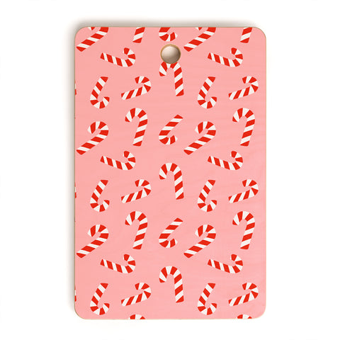 Lathe & Quill Candy Canes Pink Cutting Board Rectangle