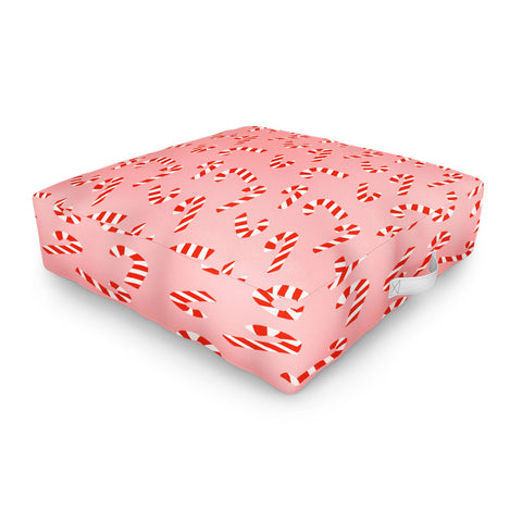 Lathe & Quill Candy Canes Pink Outdoor Floor Cushion