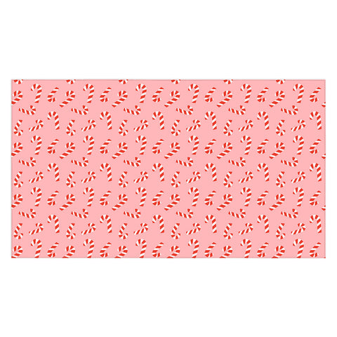 Lathe & Quill Candy Canes Pink Tablecloth