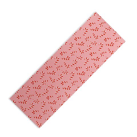 Lathe & Quill Candy Canes Pink Yoga Mat