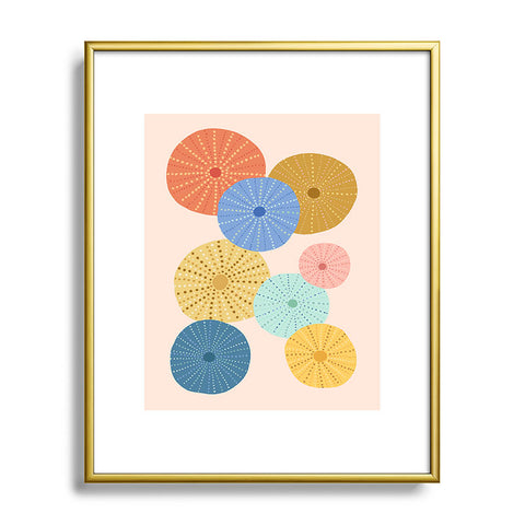 Lathe & Quill Coloful Sea Urchins 2 Metal Framed Art Print
