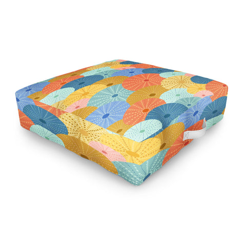 Lathe & Quill Coloful Sea Urchins 2 Outdoor Floor Cushion