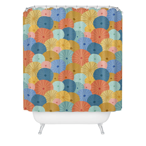Lathe & Quill Coloful Sea Urchins 2 Shower Curtain
