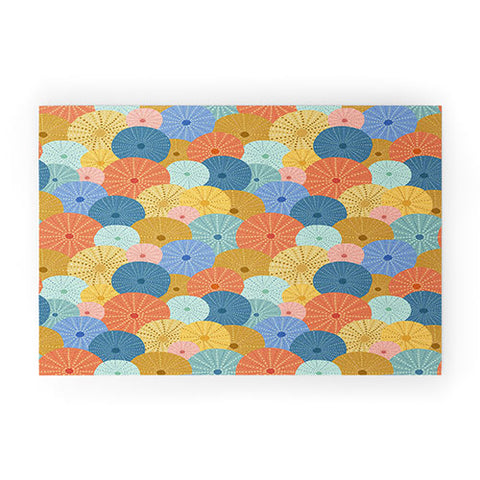 Lathe & Quill Coloful Sea Urchins 2 Welcome Mat