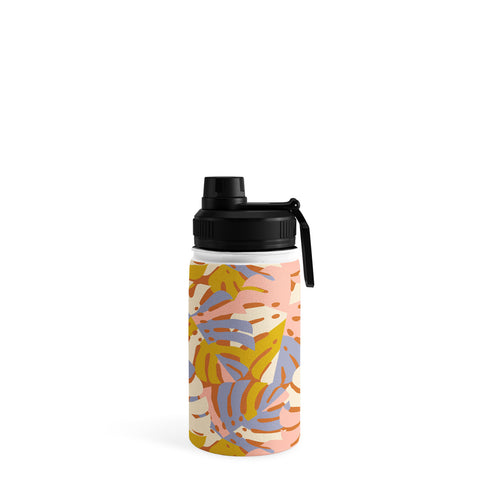 Lathe & Quill Color Block Monstera Pink Water Bottle