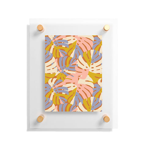 Lathe & Quill Color Block Monstera Pink Floating Acrylic Print