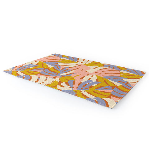 Lathe & Quill Color Block Monstera Pink Area Rug