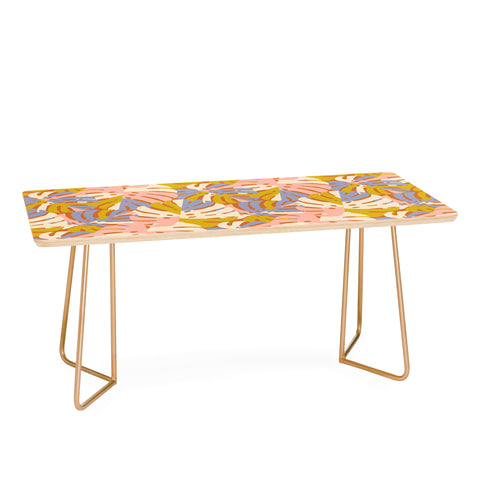 Lathe & Quill Color Block Monstera Pink Coffee Table